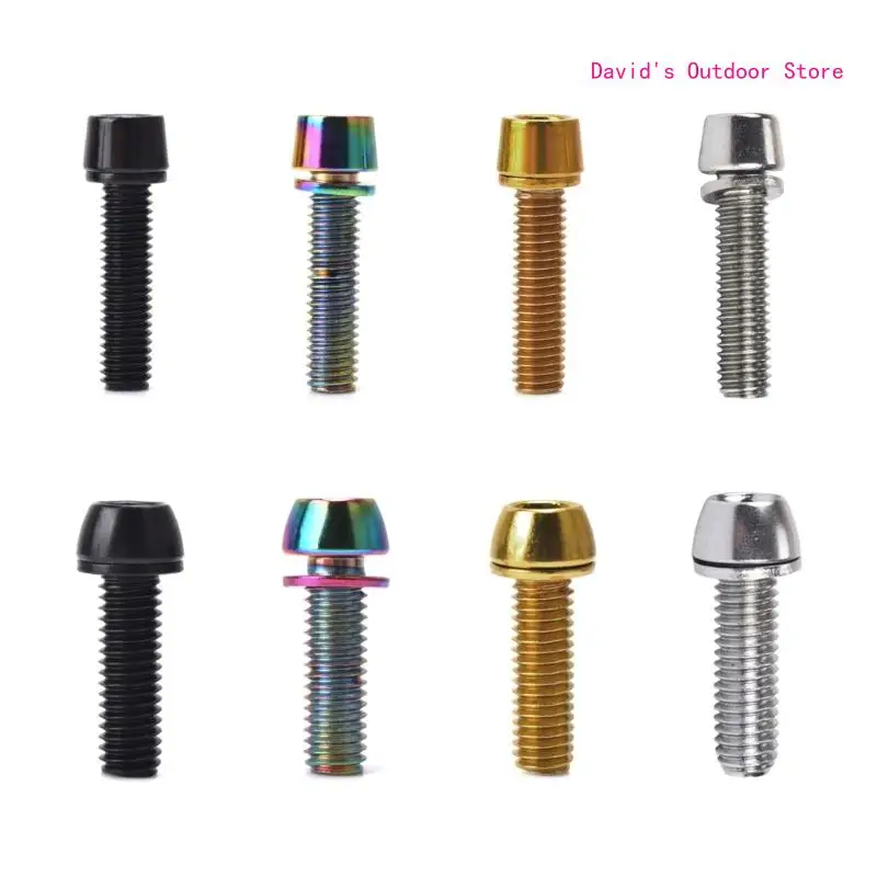 

5x20mm/M6x20mm Bicycles Stem Screw Bolts with Spacer Bike Handlebar Part Bike Disc Brake Caliper Bolts Bike Stem Bolts X3UA