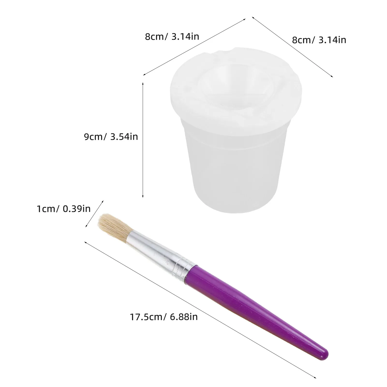 16Pcs Kids Paintbrush Kit No Spill Paint Cups Washable Art Brush Set Preschool Paint Brush Cleaning Cups Home Use