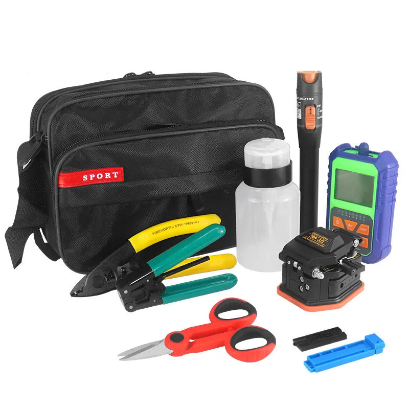 

10 in 1 Fiber Tool Set With DY-60C Fiber Cutter 10km Light Pen Optical Power Meter FTTH Tools