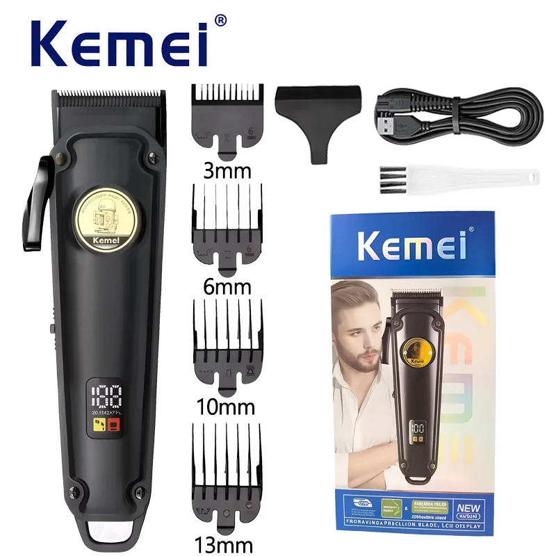 

Kemei KM-2372 Lithium Battery Adjustable Trimmer Universal Serial Bus Rechargeable Cordless Electric Men's Trimmer Hair Clipper