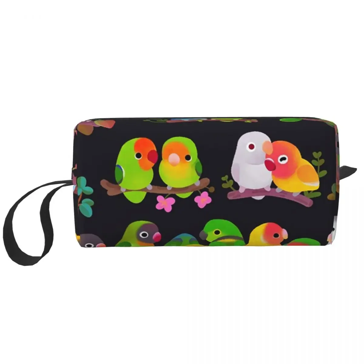 Lovebird - Dark Makeup Bag Cosmetic Organizer Storage Dopp Kit Toiletry Cosmetic Bag for Women Beauty Travel Pencil Case