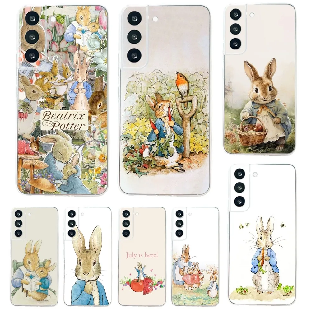 Cute P-Peter Rabbits Phone Case For Samsung Galaxy A71,70,52,51,40,31,A50,30S,21S,Note20ultra Transparent Cover