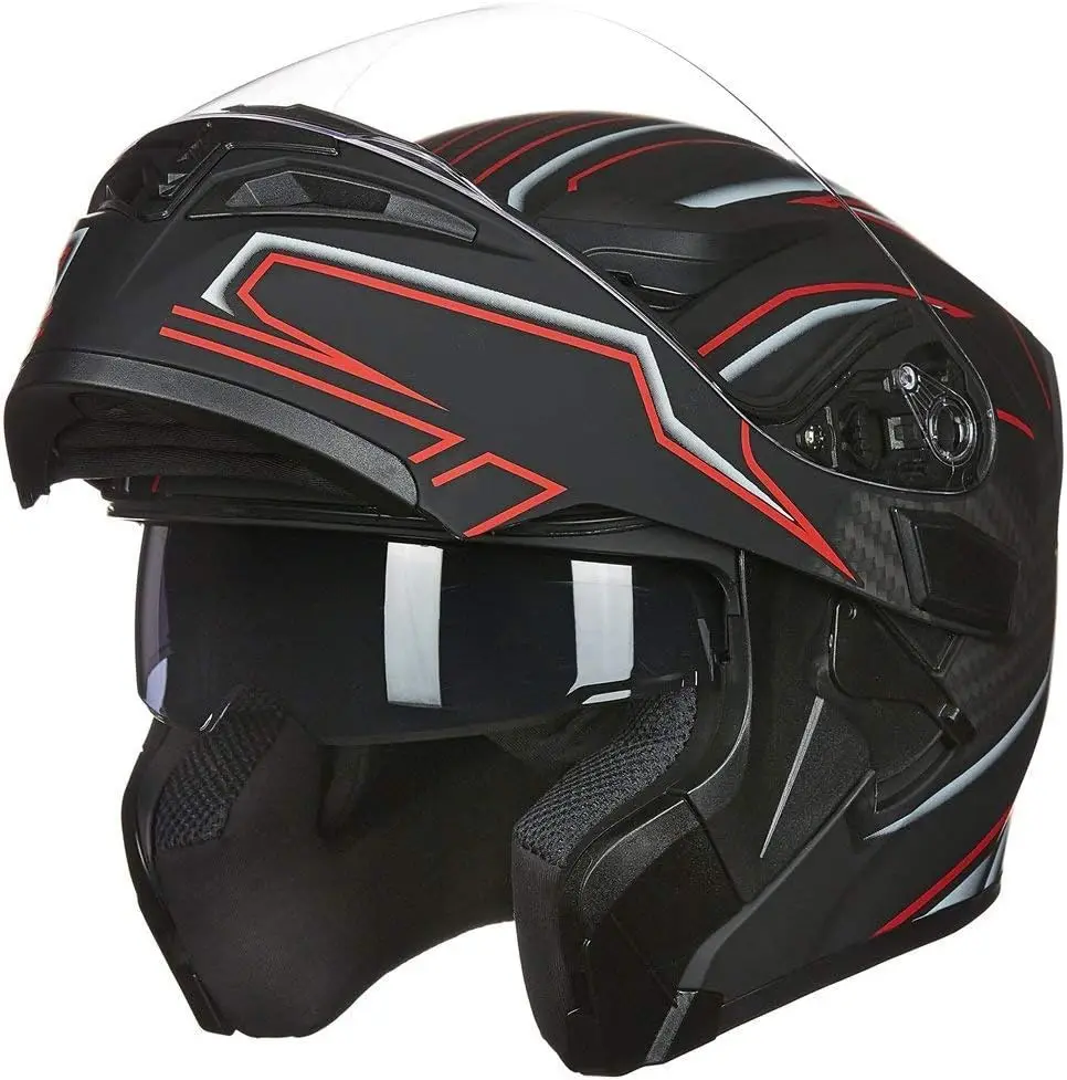 Motorcycle Dual Visor Flip up Modular Full Face Helmet DOT 6 Colors Model 902