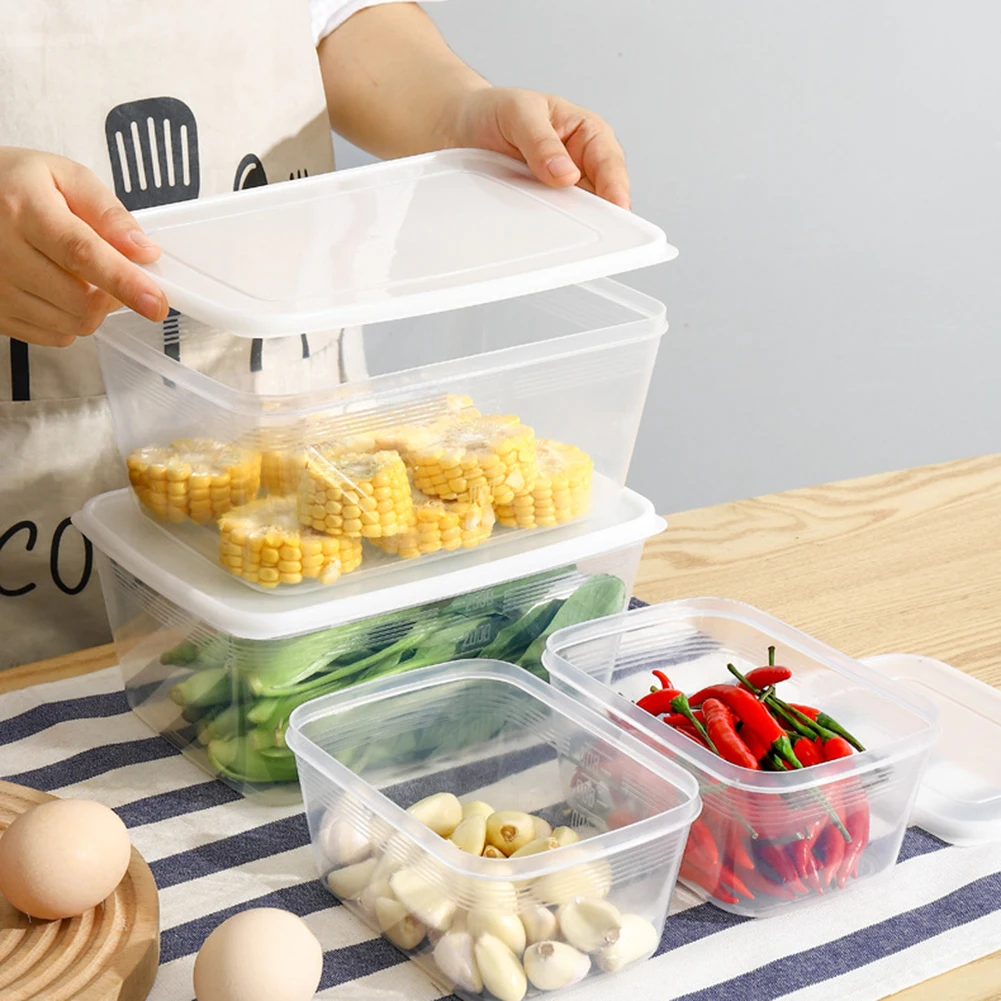 Food Storage Storage Box Transparent Kitchen Organization Vegetable Food Organization 20 15 9cm Modular Design 24 17 11cm