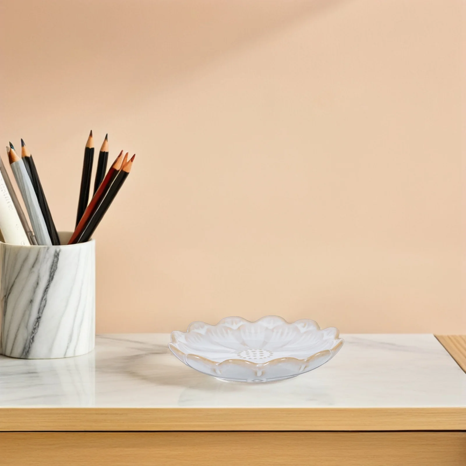 

2Pcs Ceramic Jewelry Dish Elegant Organizer for Rings Earrings Keys Coins Decorative Trinket Tray Bedroom Living Room Office