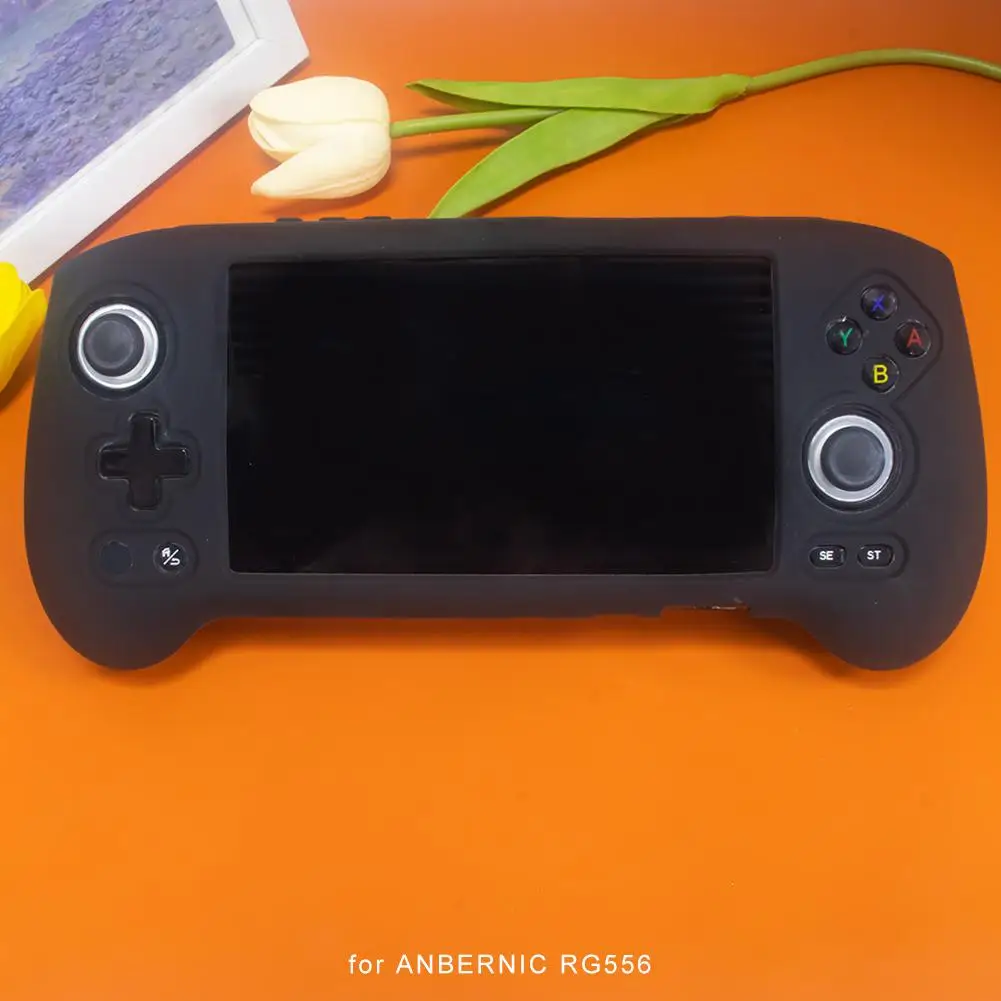 Custodia protettiva in silicone per console di gioco ANBERNIC RG556 Protezione anticaduta Semplice tinta unita