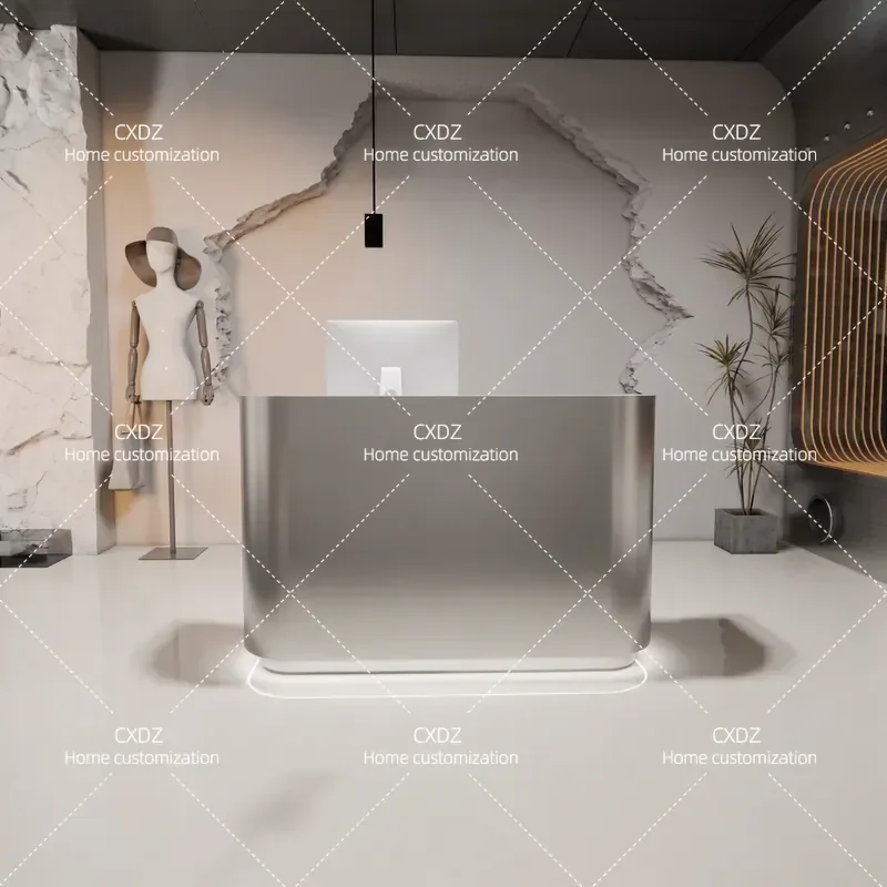Clothing store Stainless steel bar counter store Small checkout page Simple barber shop Front desk Tide store