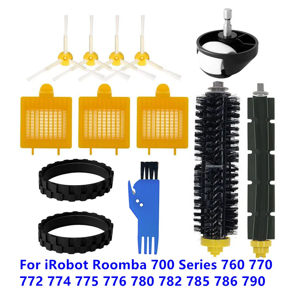 Main Side Brushes Hepa Filter Universal Wheel Tire Skin For iRobot Roomba 700 Series 760 770 772 774 775 776 780 782 785 786 790