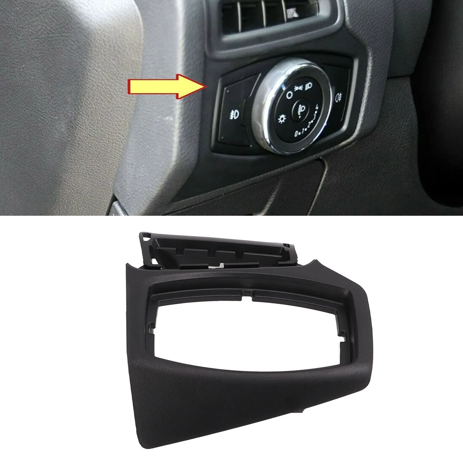Car Headlight Control Switch Cover Frame Trim ABS Plastic Protector Replacement for Ford Focus Configuration 2012-2018