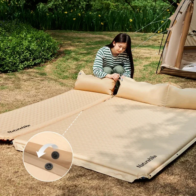 

Outdoor Self-Inflating Sleeping Pad Double or Single Automatic Inflatable Mat Spliceable Camping Pad Portable Air Mattress Ideal