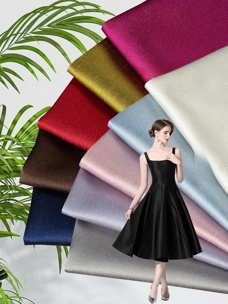 

Glossy Acetate Satin Fabric Stiff Dress Crisp Fashion Clothing By The Meter Diy Material Wholesale Cloth for Apparel Sewing