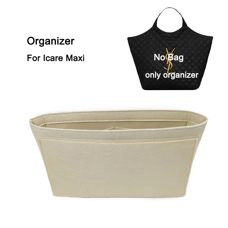 Handbag Organiser Divider Shaper Protector , Inner Purse insert Bag Organizer Fit for YS L Icare Maxi 38x8x43cm