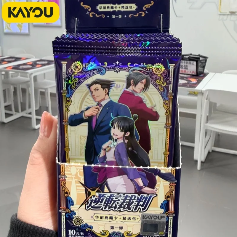 Cartes de collection Ace Attorney magnifiques, série 1, pack premium officiel Kayou, cartes à collectionner d'anime, cadeau d'anniversaire, jouets exquis