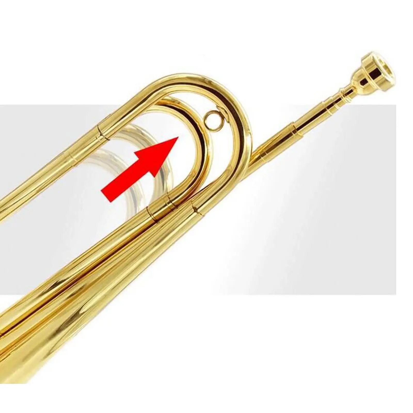 

Cavalry Bugle with 7C Mouthpiece, Adjustable Music Instrument, 17.32'' Copper Marching Bugle for Beginners