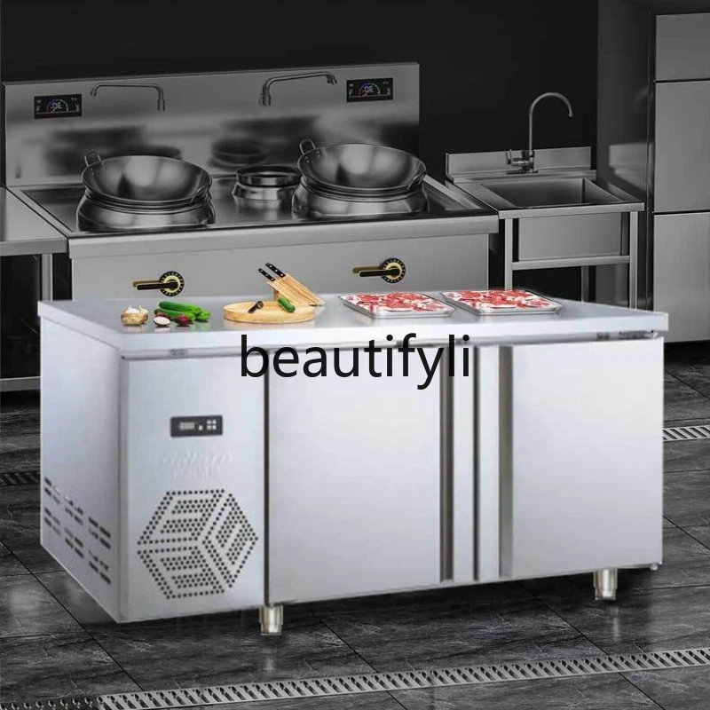 

Commercial Stainless Steel Horizontal Freezer Kitchen Dual Temperature Fresh-Keeping Cabinet Worktop