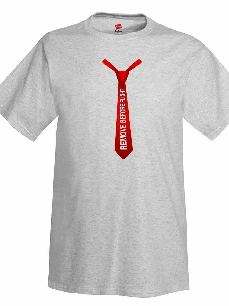 Remove Before Flight. Funny Red Ribbon Airplane Aviation T Shirt. New 100% Cotton Short Sleeve O-Neck T-shirt Casual Mens Top