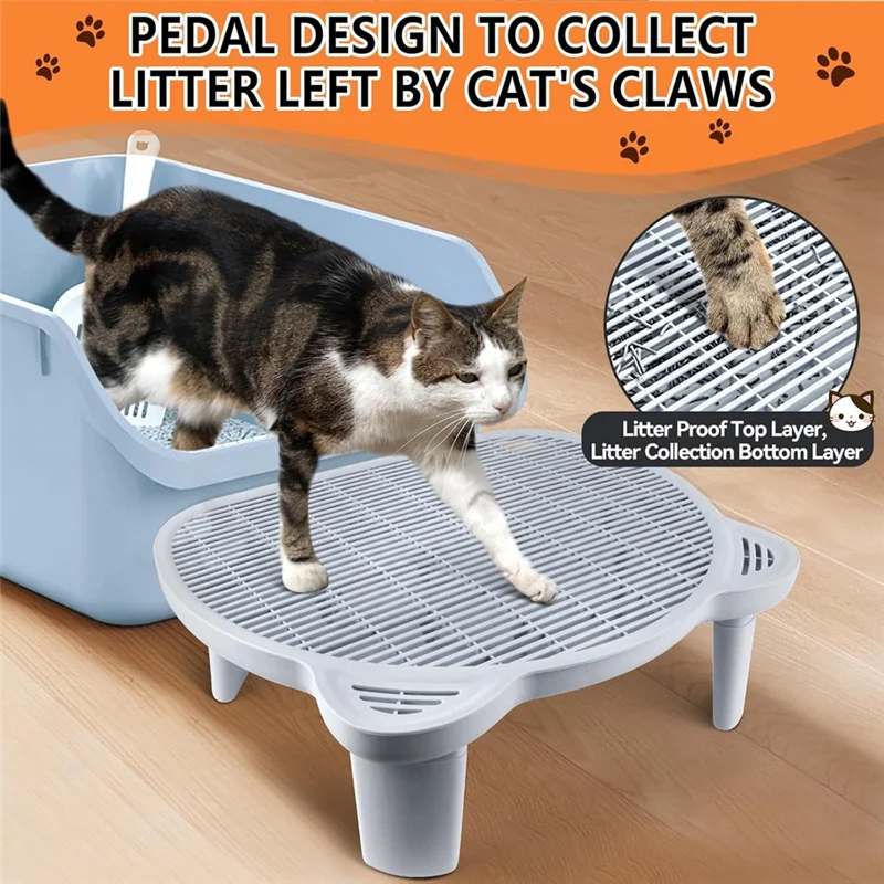 

【Lowest-Price!】Litter Box Step,Cat Ramp With Filter Function,Elevated For Senior Cats Easy Cleaning Cat Litter Tray For Various
