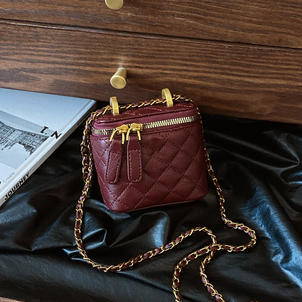 

2025 Spring/Summer New Mini Small Bag For Women Trendy Ins High-end Diamond Grid Chain Bag Versatile Fashion Crossbody Bag