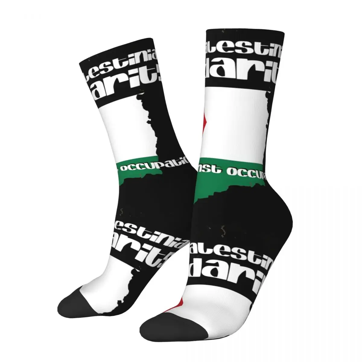 Hip Hop Vintage Irish Solidarity Crazy Socks Unisex Palestines Harajuku Pattern Printed Funny Novelty Happy Crew Sock Boys Gift