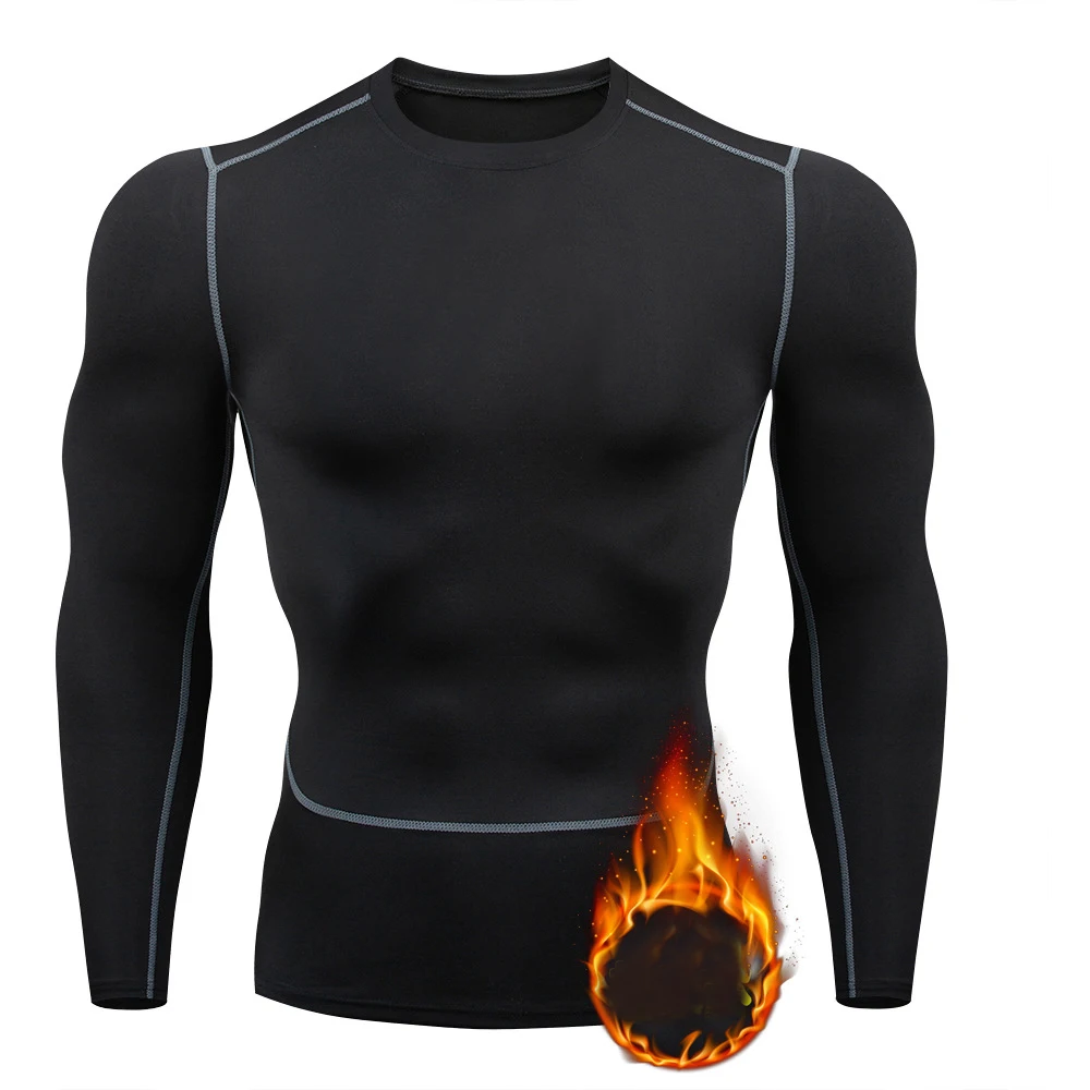 

Male Thermal Fleece Blouse Top Autumn Winter Thermal Underwear Men Warm Undershirt Long Sleeve Compression t Shirt Men Clothing