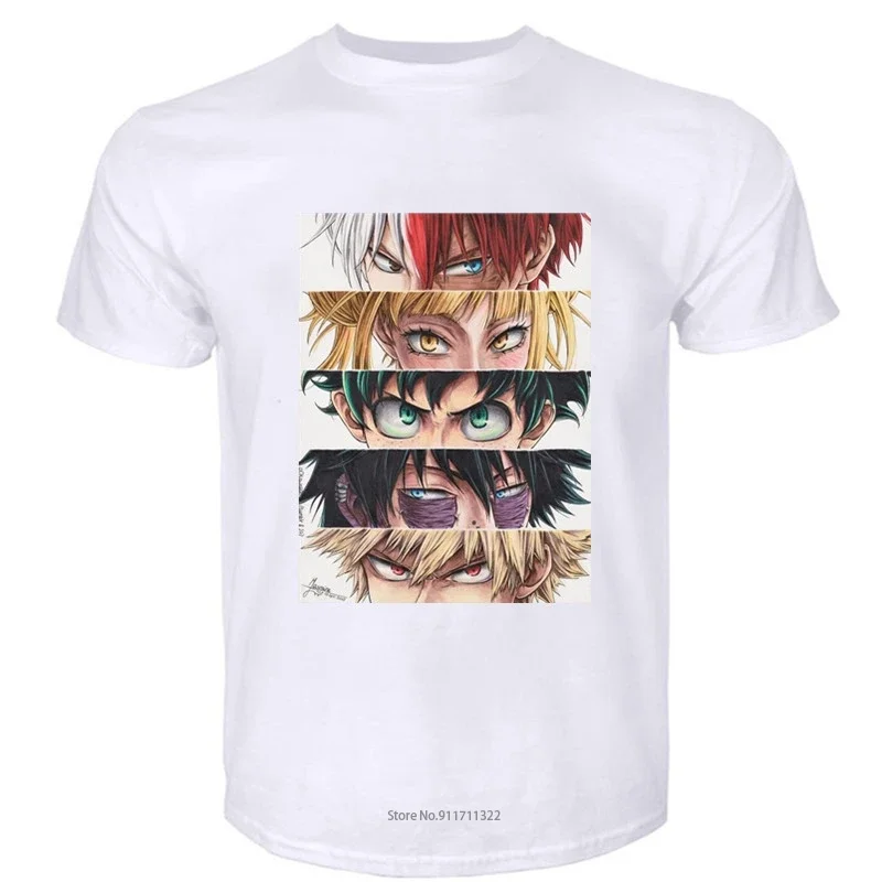 mens t shirt Heroes eyes T shirt bnha mha todoroki shouto toga himiko midoriya izuku dabi bakugou katsuki anime manga tee-shirt