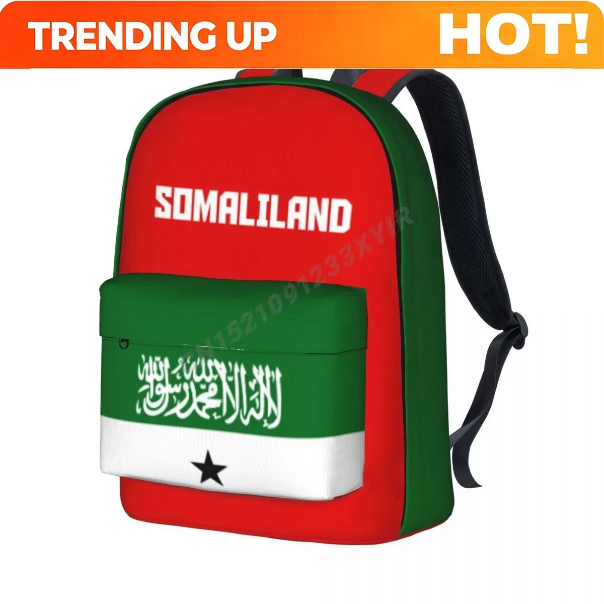 Custom Bag Unisex Backpack Somaliland Flag Stitch Schoolbag Messenger Bag Case Laptop Travel Bag Mochila Gift