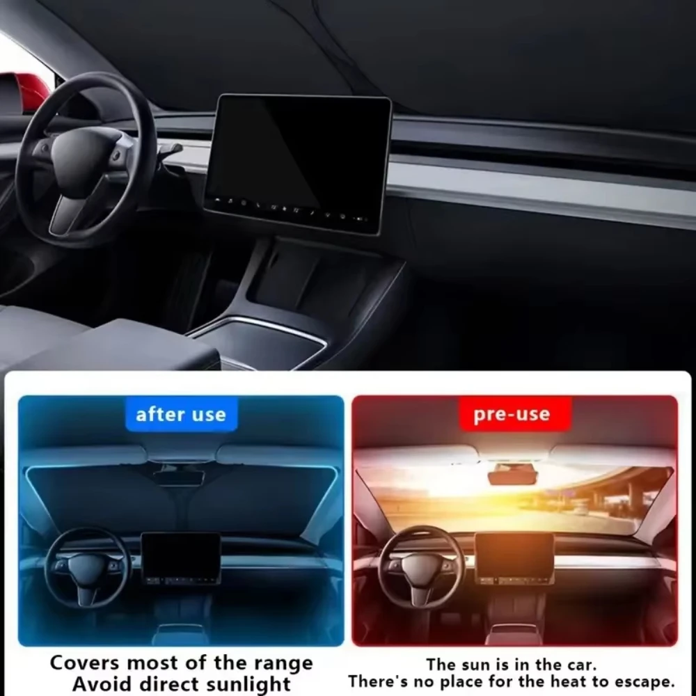 Faltbare Auto-Fenster-Sonnenschutzabdeckung Windschutzscheiben-Visier UV-Schutz Vorhang Styling-Zubehör – Detail 3