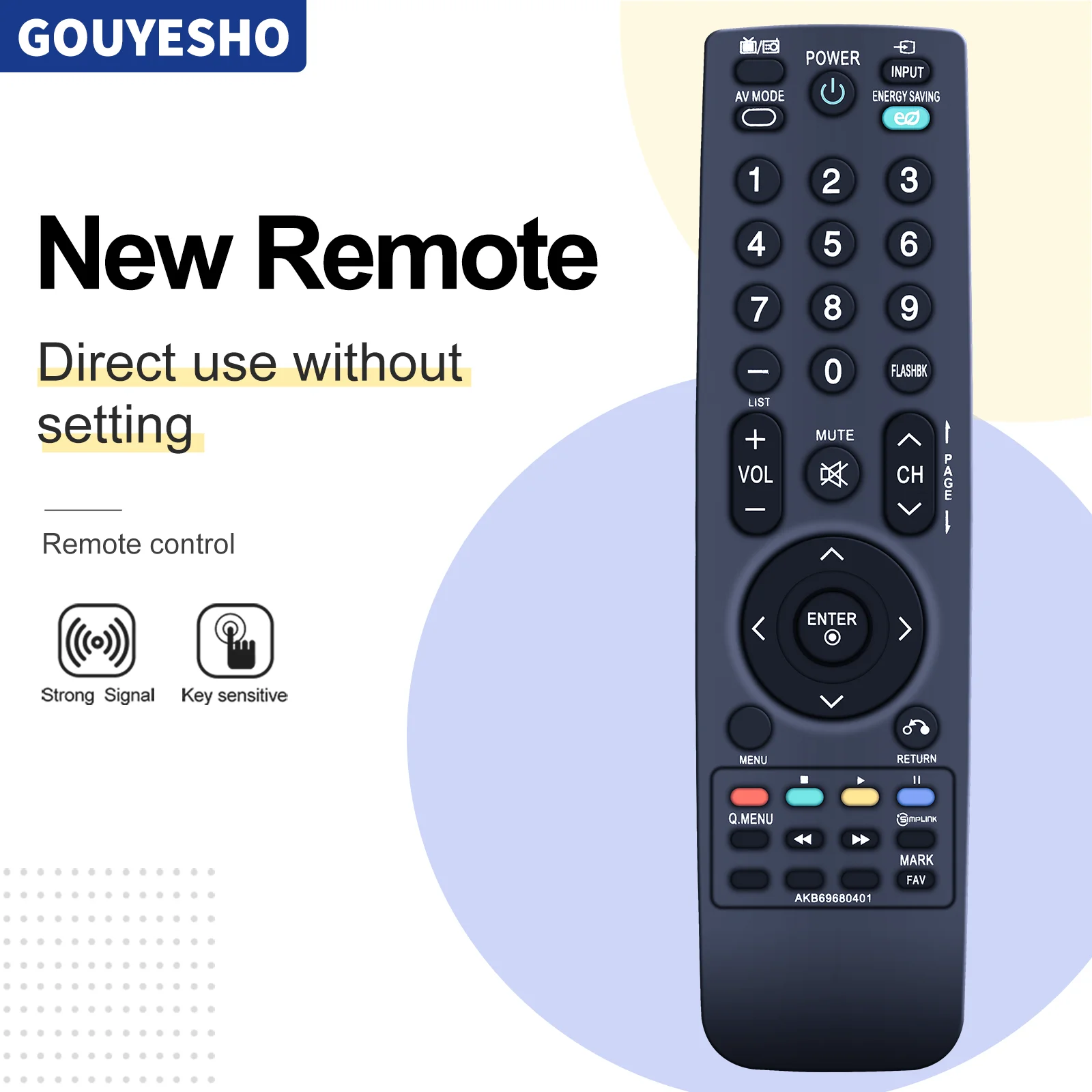 AKB69680401 Remote Control Fit for L/G TV 19LH20 22LH20 26LH20 32LH20 37LH20 42LH20 32LH30 37LH30 42LH30 47LH30 19LU55 22LU55