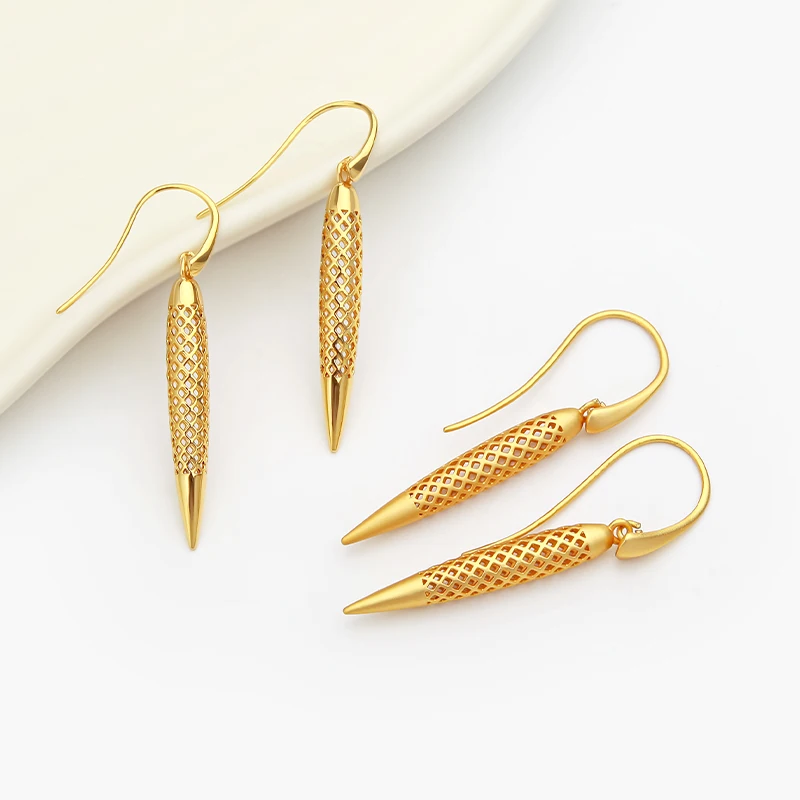 IVOG Long Teardrop Shape Design For Women Gold Color Hollow Out Earrings Fashion Jewelry  Accessories Flagship Store