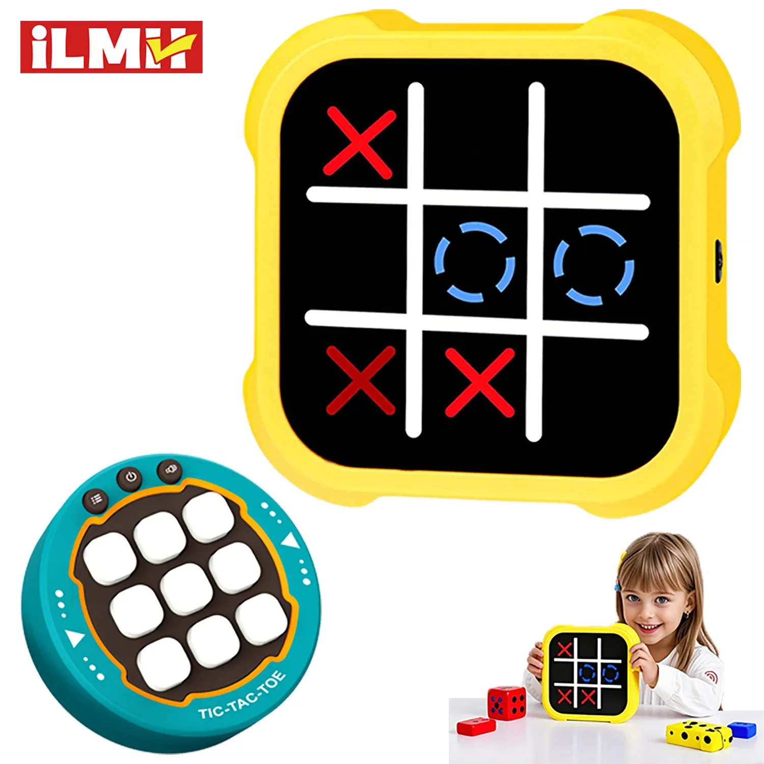 

Портативная игровая консоль Tic Tac Toe — портативная электронная головоломка для всех возрастов, игрушки для путешествий с тренировкой памяти и подарками Монтессори