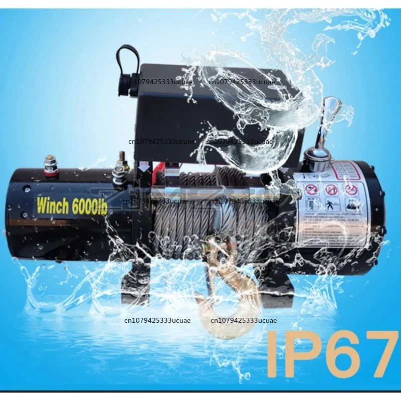 12V/24V 6000 lbs Steel wire Rope Electric Winch For Traction Portable Winch Car Trailer Truck Off Road with Wireless Control