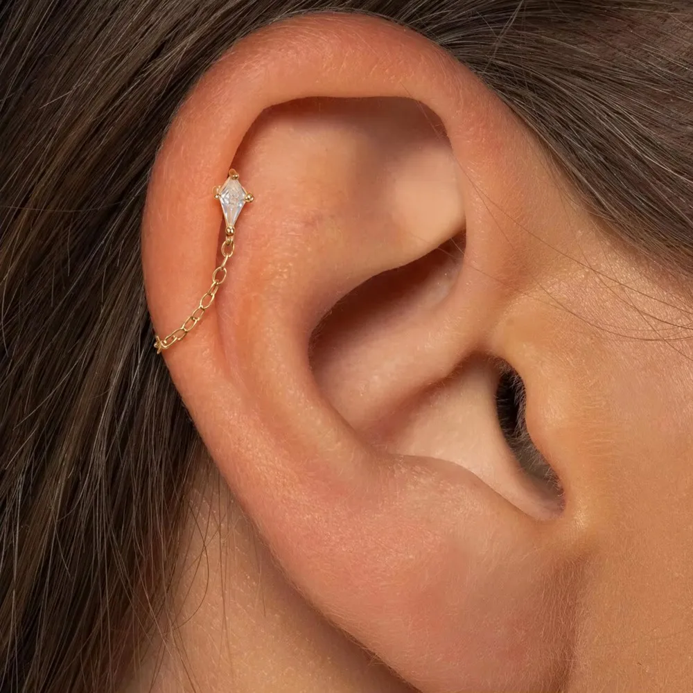 AIDE 925 Sterling Silber Pferdeaugen Doppelschichtige Quaste für Damen, flacher Rücken, Knorpelpiercing, Ohrknochen-Ohrringe, edler Schmuck – Detail 29