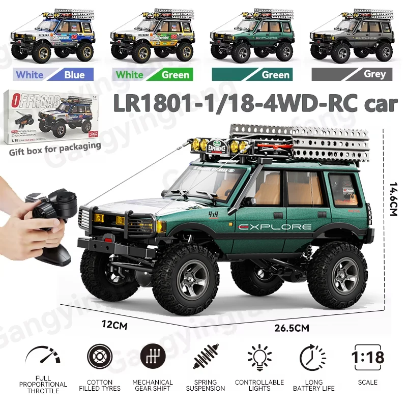 

Радиоуправляемый внедорожник LR1801 JXC 1/18 4WD RTR, профессиональный вездеход, краулер, багги, игрушка для взрослых, подарок
