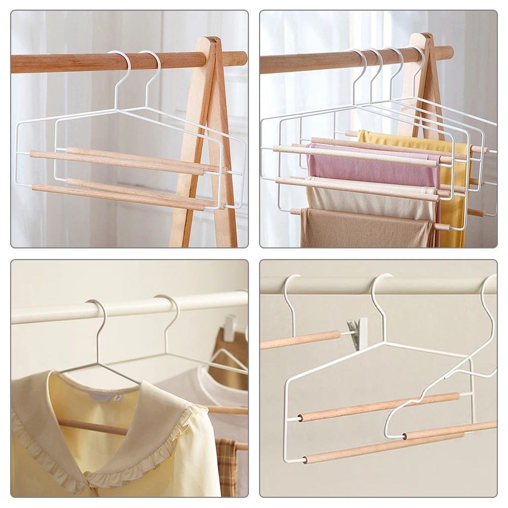 

Multi-layer Pants Jacket Rack Hanger Trouser Wardrobe Multifunction Closet Organizer Wood for