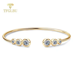 TFGLBU 1.8CTTW Pass Test D Color Moissanite Bracelet for Women Trendy 925 Sterling Silver Bubble Bangle Luxury Quality Jewelry