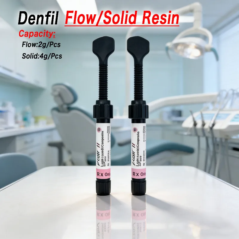 Denfil Flow/Solid Resin 4g/Pcs Dental Light Curding Composite material oral cavity nursing repair dental filling resin Tools