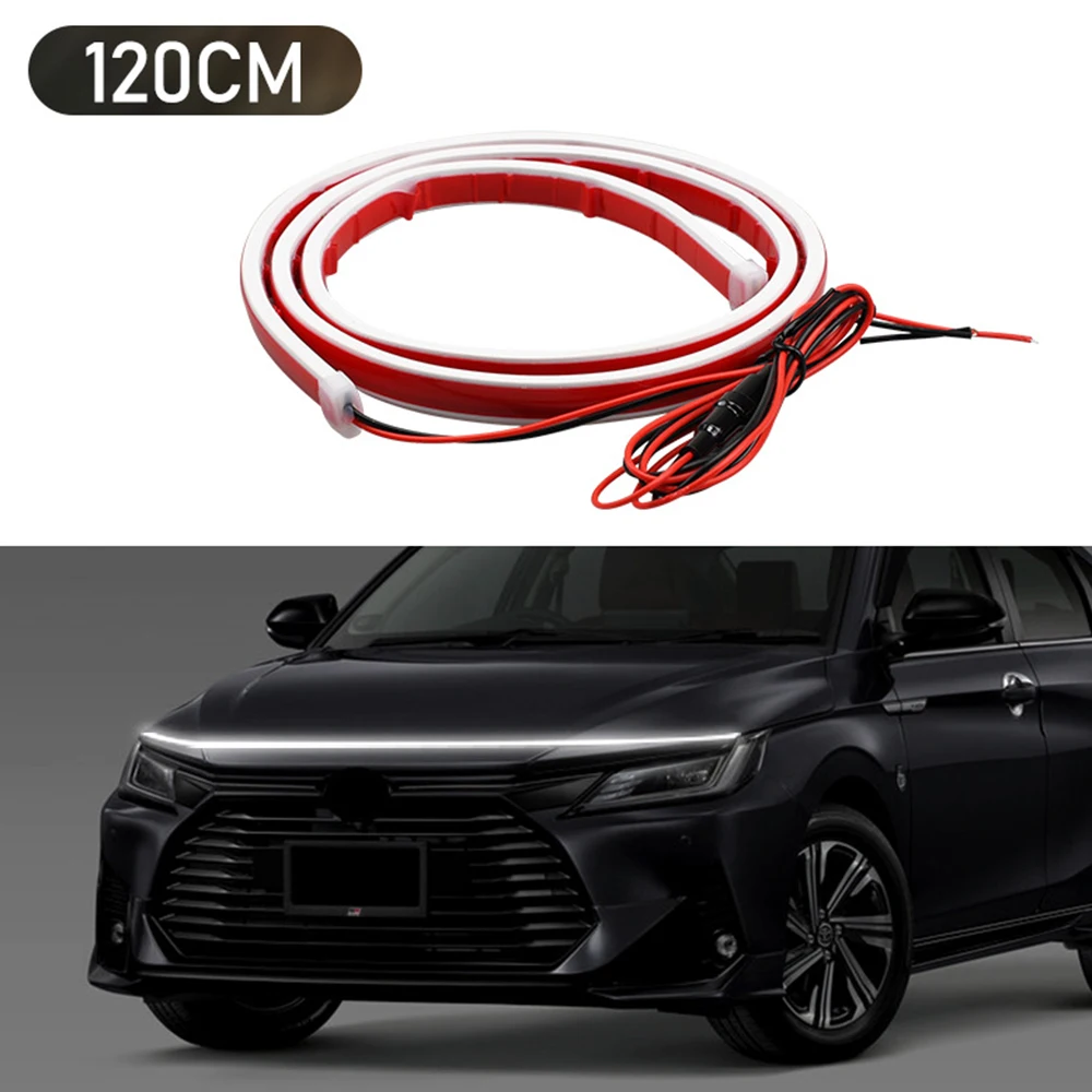 120-180cm Scan Start Up Dynamic Car LED Hood Signal Light Strip DRL Daytime Running Light Auto Tuning Decorative Headlight Strip