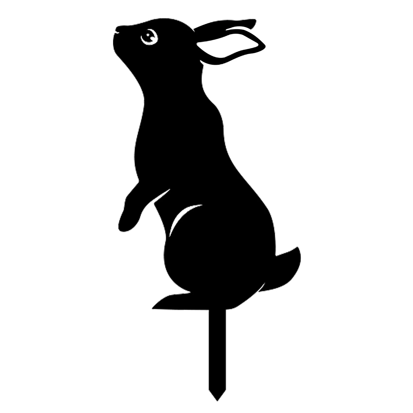 HOT-Squirrel Yard Art Decor Outdoor Lawn Black Metal Squirrel Silhouette Decor Garden Ground Insert Backyard Lawn Stakes