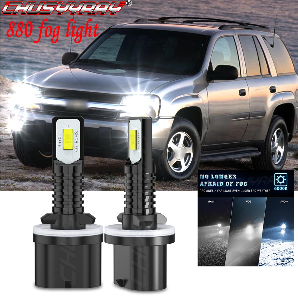 CHUSYYRAY 2x 880 Led Fog light Compatible For Chevy Trailblazer 2002-2009 Bulbs 892 893 899 890 Replacement Bulbs Car lights