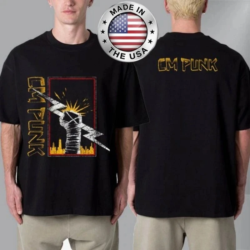 

ГОРЯЧИЙ! CM Punk WWE CM Punk Chicago Fist Реглан унисекс футболка мужская мода уличная американская женская футболка с короткими рукавами и круглым вырезом