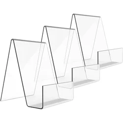 3 Pcs Transparent Display Stand Book for Shelf Desktop Bookshelf Acrylic Clear Storage Office