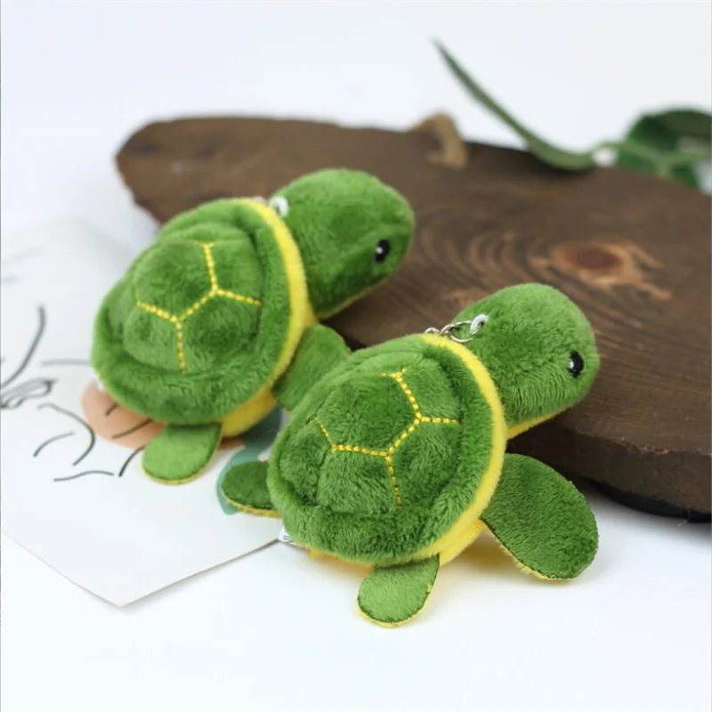 1PCS Cartoon Mini Turtle Plush Toy Tortoise Doll Backpack Keychain Pendant Throwing Catcher Doll 9CM