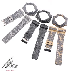 Resin camo strap for men and women GA110 120 140 GD120 GAX100 silicone case