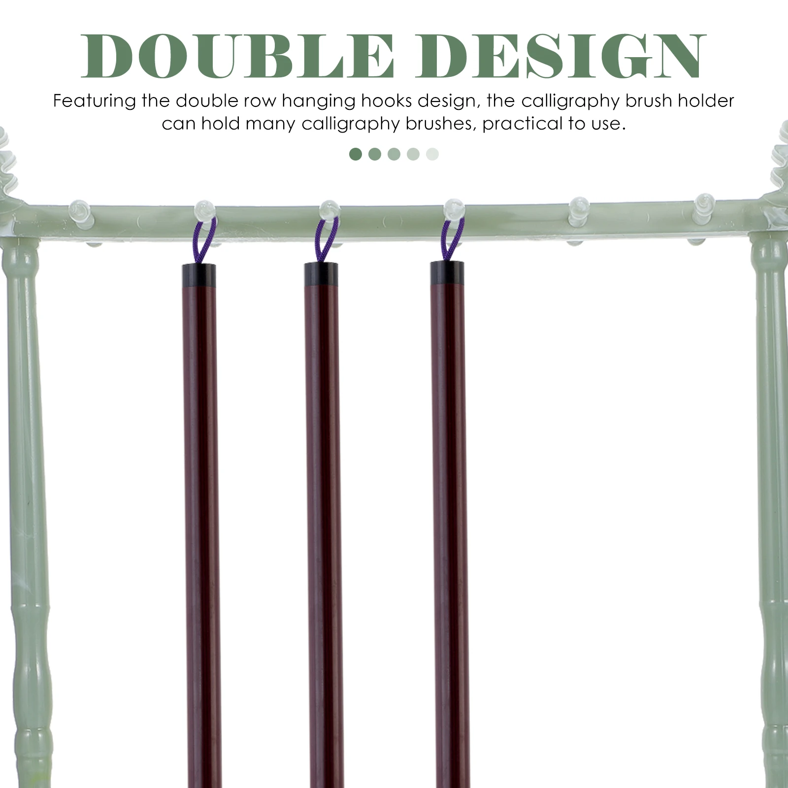 

Durable Plastic Calligraphy Brush Holder Easy Install No Drilling Required Multi-Functional Display Rack for Calligraphy Lovers