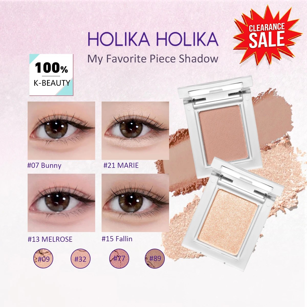 [Liquidación] HOLIKA HOLIKA My Favorite Piece Shadow 07-89, Alta Pigmentación, Maquillaje de Lujo, Cosmético Coreano, Maquillaje Coreano