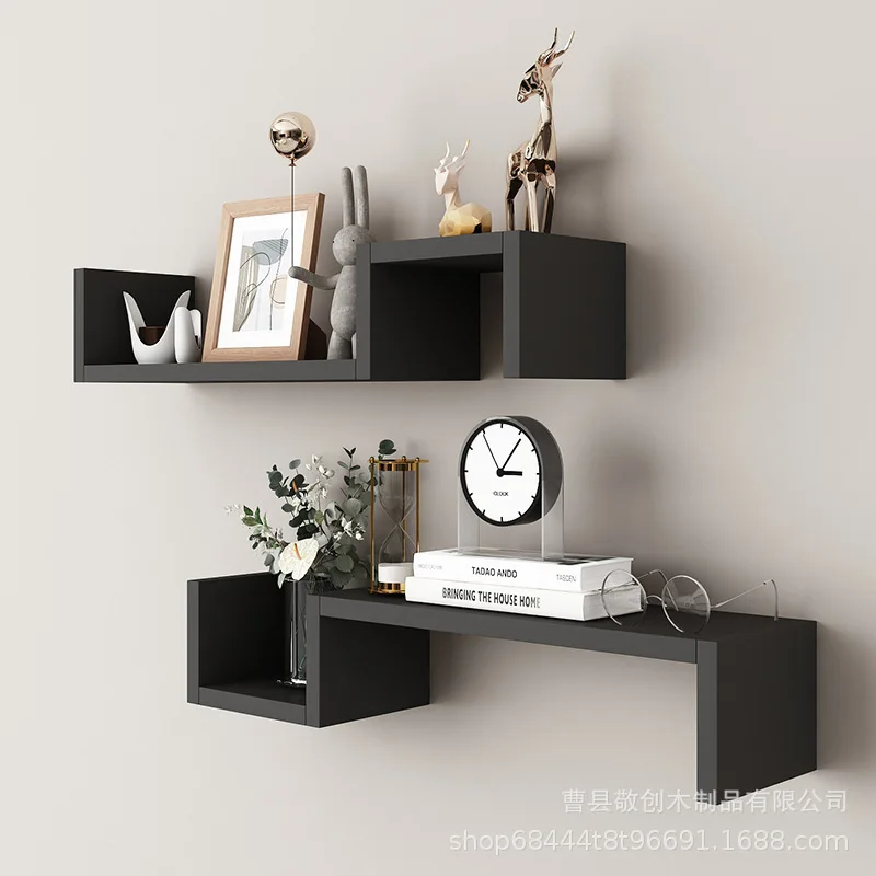 Living room wall decoration wall shelf bedroom bedside wall hanging simple free combination personalized creative grid