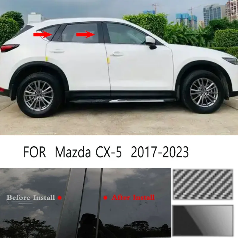

For Mazda CX-5 2017-2023 Glossy Black Window Door Column B C Pillar Post Cover Trim Auto Sticker Styling