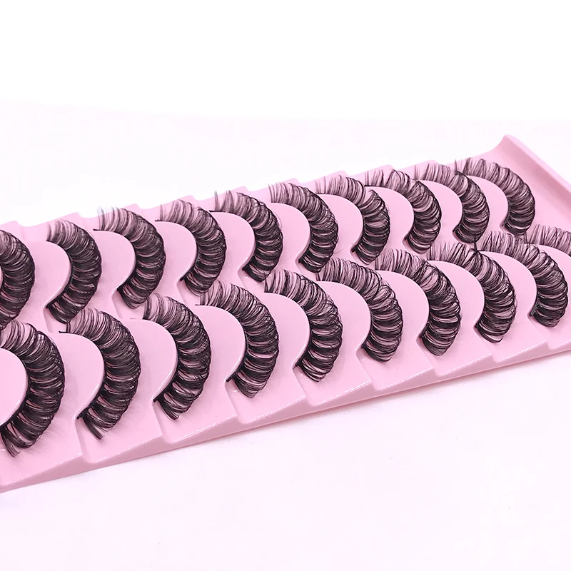 ใหม่8คู่ Handmade 3d Mink Lashes สั้นขนตาปลอมข้าม Messy หนาแน่นขนตาธรรมชาติ Stage แต่งหน้าขนตาปลอม