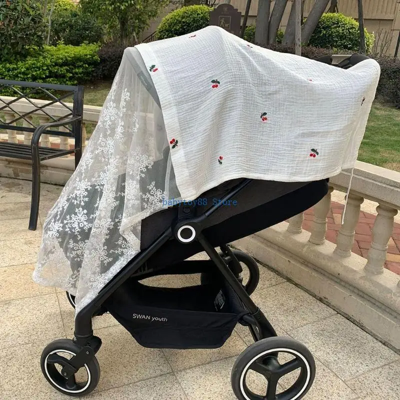 y4ud baby عربة الأطفال تغطية تنفس الشبكة البعوض صافي شاش شاش الزجاج الأمامي ستارة واقية من واقية من الشمس