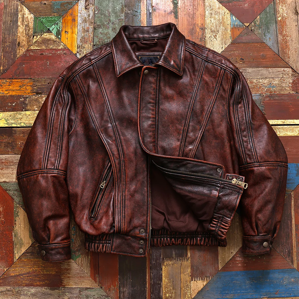Veste vintage pour homme en cu - Bomber Jacket Men avis et prix